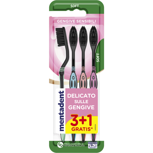 MENTADENT SPAZZOLINO GENGIVE SENSIBILI SOFT 3+1 GRATIS SOFT       