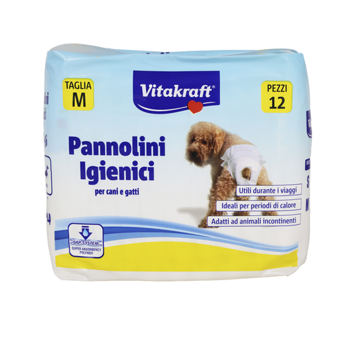 VITAKRAFT 12 PANNOLINI IGIENIZZANTI TAGLIA M PER CANI e GATTI