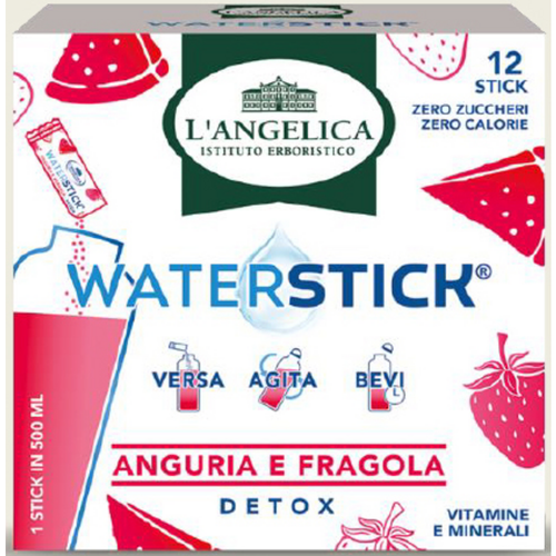 L'ANGELICA WATERSTICK DETOX ANGURIA e FRAGOLA CON VITAMINE e MINERALI 12 STICK