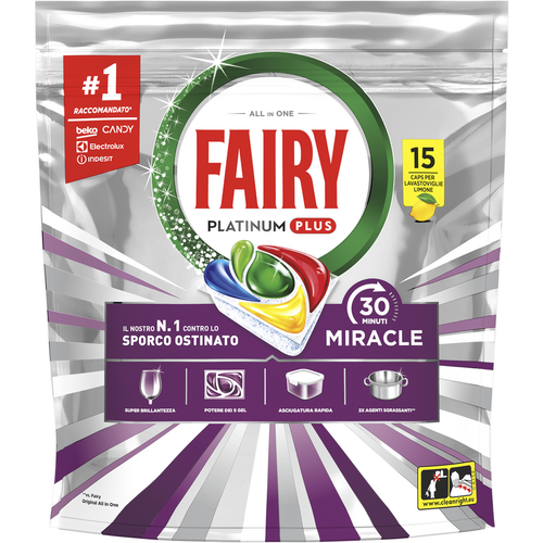 FAIRY TUTTO IN 1 PLATINUM PLUS MIRACLE 15 CAPS LIMONE