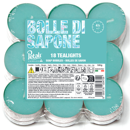 LUMELLE TEALIGHT PROFUMATE BOLLE DI SAPONE 18 PEZZI