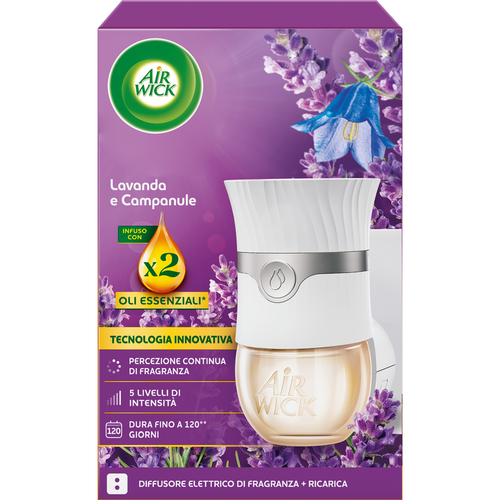 AIRWICK DIFFUSORE ELETTRICO COMPLETO FRAGRANZA LAVANDA E CAMPANULE