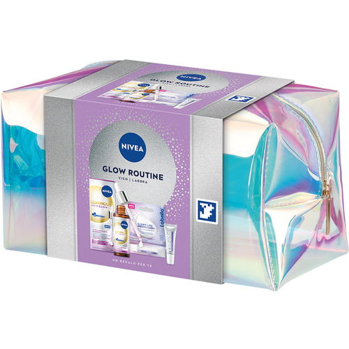 NIVEA COFANETTO GLOW ROUTINE; SERUM LUMINOUS 30 ML + YALURON LIPS TUBO + BEAUTY