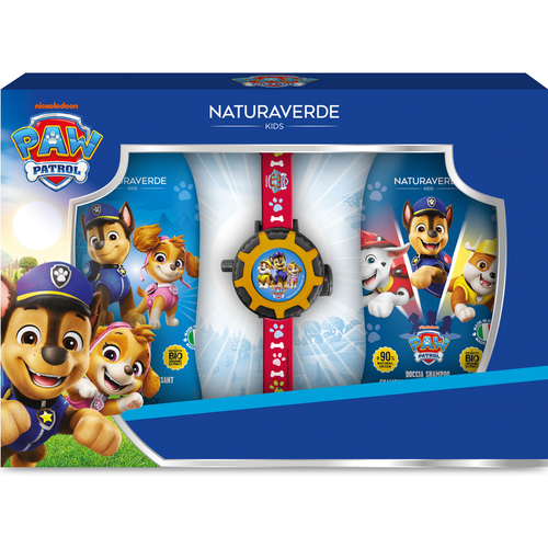 NATURAVERDE COFANETTO PAW PATROL: BAGNOSCHIUMA 250 ML + DOCCIASHAMPOO 250 ML + OROLOGIO PROIETTORE