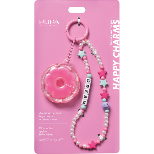 PUPA HAPPY CHARMS BRACCIALETTO DREAM MOSCHETTONE ROSA + LIP GLOSS CHERRY JAM