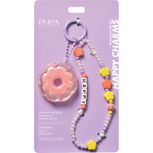PUPA HAPPY CHARMS BRACCIALETTO HAPPY MOSCHETTONE LILLA + LIP GLOSS SUGAR PINK