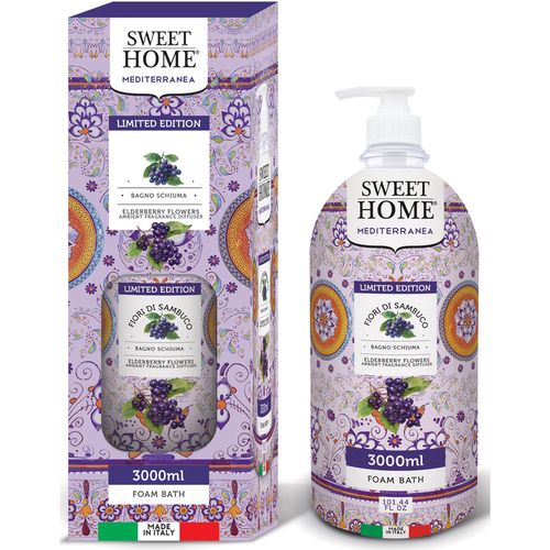 SWEET HOME COLLEZIONE MEDITERRANEA BAGNO SCHIUMA FIORI DI SAMBUCO 3 LITRI