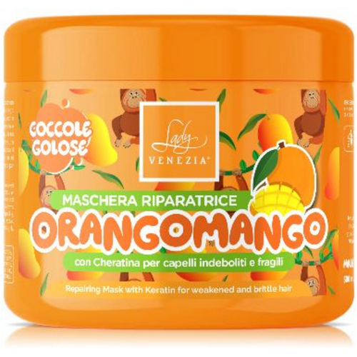 LADY VENEZIA MASCHERA CAPELLI ORANGOMANGO RIPARATRICE PER CAPELLI INDEBOLITI E FRAGLI CON CHERATINA 500 ML
