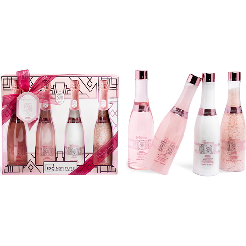 IDC INSTITUTE COFANETTO ROSE CHERRY BLOSSOM SET BAGNO 4 PEZZI: SHOWER GEL 250 ML - BODY LOTION 250 ML - BUBBLE BATH 250 ML - BATH SALTS 300 grammi 