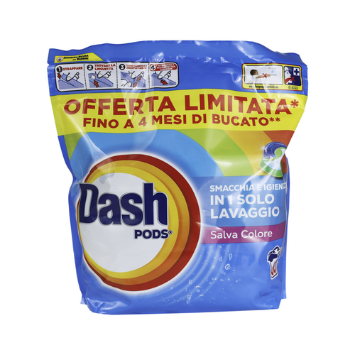 DASH DETERSIVO PODS BUCATO LAVATRICE 60 PODS ECODOSI COLORE