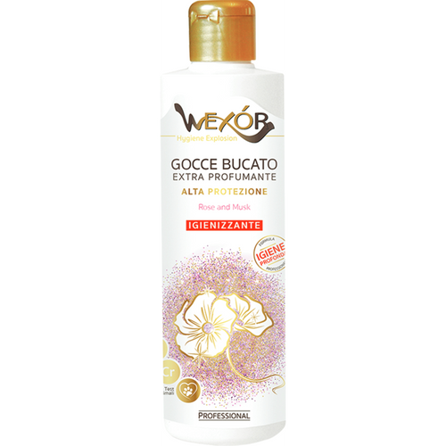 WEXOR GOCCE BUCATO EXTRA PROFUMANTE ALTA PROTEZIONE IGINENIZZANTE ROSE & MUSK 235 ML WEXOR GOCCE BUCATO EXTRA PROFUMANTE ALTA PROTEZIONE IGINENIZZANTE ROSE & MUSK 235 ML
