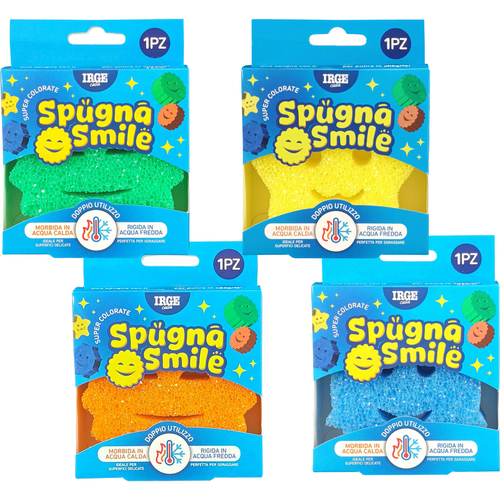 IRGE CASA SPUGNA SMILE SCRUB DOPPIO UTILIZZO 1 PEZZO COLORI E FORME ASSORTITE IRGE CASA SPUGNA SMILE SCRUB DOPPIO UTILIZZO 1 PEZZO COLORI E FORME ASSORTITE