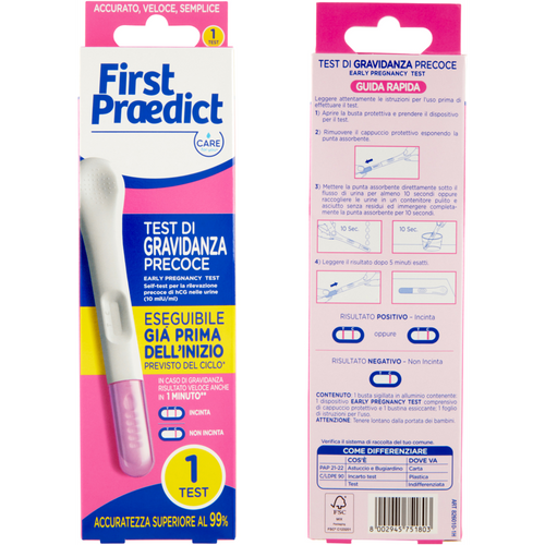 FIRST PRAEDICT 1 TEST GRAVIDANZA PRECOCE FIRST PRAEDICT 1 TEST GRAVIDANZA PRECOCE