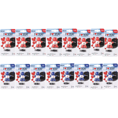 LITTLE JOE I LOVE YOU DEO CAR AIR FRESHENER CRAVATTA 16 PEZZI; 8 VANNILLA - 8 OCEAN SPLASH 