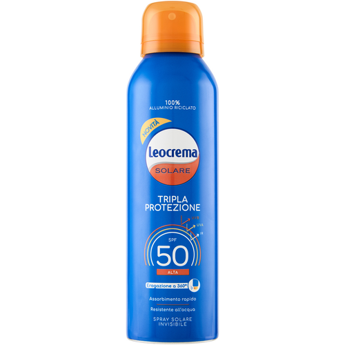 LEOCREMA SOLARE TRIPLA PROTEZIONE SPF50 RESISTENTE ALL'ACQUA BOMBOLA SPRAY 150 ML