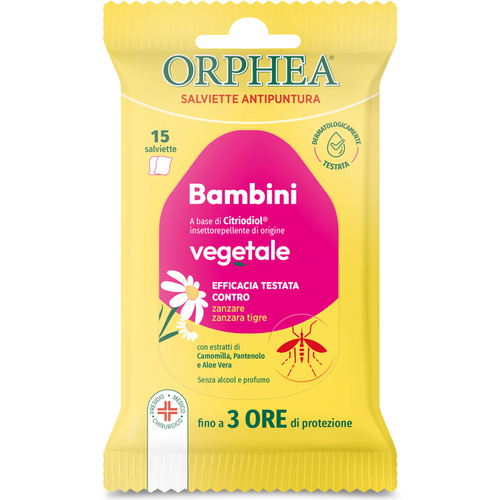 ORPHEA 15 SALVIETTE ANTIPUNTURA VEGETALE BAMBINI 3+ ANNI