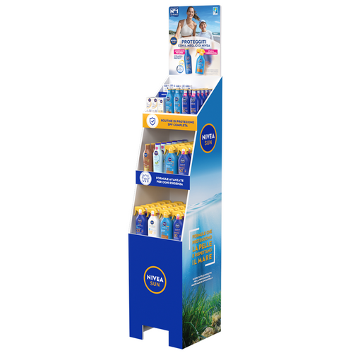 NIVEA SOLARI ESPOSITORE DA TERRA 78 PEZZI MISTI