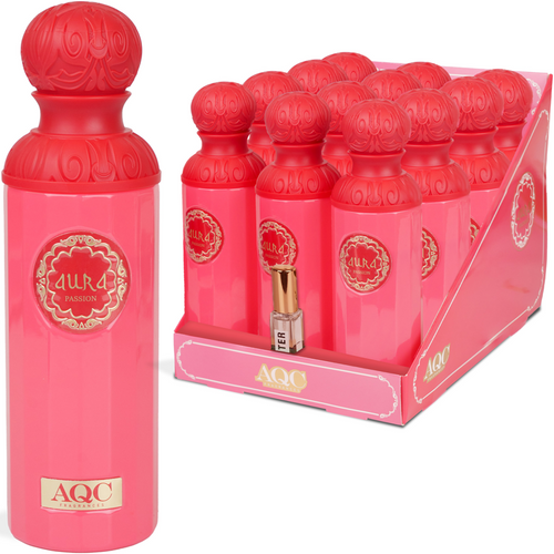 AQC ACQUA CORPO PROFUMATA AURA FRAGRANZA PASSION 250 ML ESPOSITORE 12 PEZZI + TESTER 