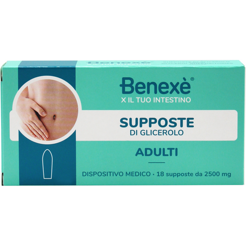 BENEXE' SUPPOSTE INTESTINALI DI GLICEROLO PER ADULTI 18 SUPPOSTE DA 2,5 GRAMMI