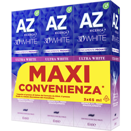 AZ 3D WHITE ULTRA WHITE 3 PEZZI DA 65 ML