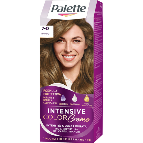 PALETTE INTENSIVE COLOR CREME COLORAZIONE PERMANENTE FORMULA PROTETTIVA N. 7-0 BIONDO