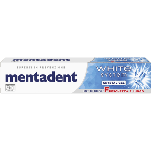 MENTADENT DENTIFRICIO WHITE SYSTEM CRYSTAL GEL 75 ML 