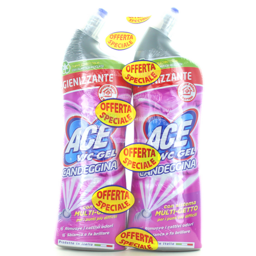 ACE WC GEL CON CANDEGGINA IGIENIZZANTE FRESCO PROFUMO 700 ML x 2 PEZZI