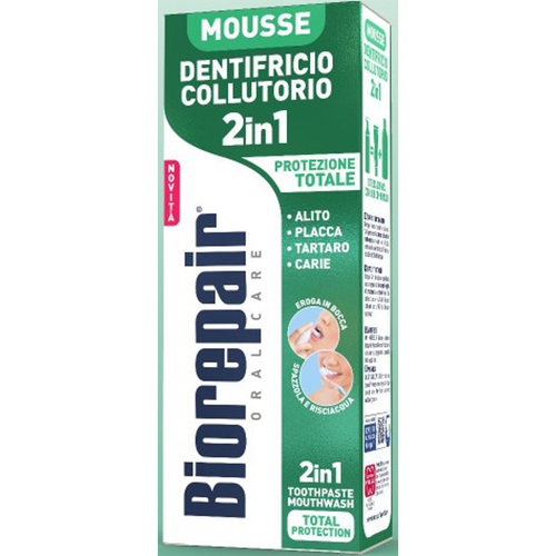 BIOREPAIR MOUSSE DENTIFRICIO COLLUTORIO 2in1 PROTEZIONE TOTALE 75 ML
