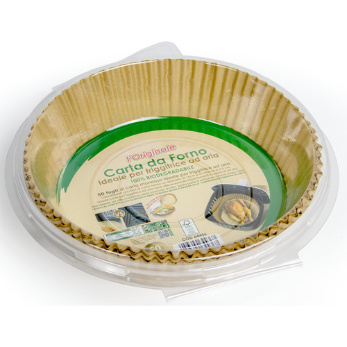 L'ORIGINALE CARTA DA FORNO DIAMETRO 16 CM, 50 FOGLI PRETAGLIATI IDEALI PER FRIGGITRICI AD ARIA