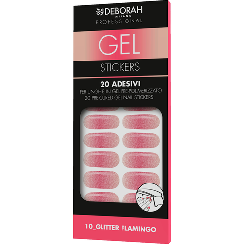 DEBORAH PRO GEL SMALTO SEMIPERMANENTE ADESIVO N.10 GLITTER FLAMINGO