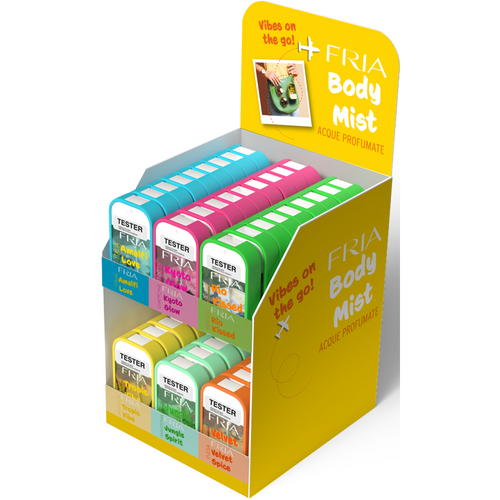 FRIA BODY MIST 50 ML ESPOSITORE 48 PEZZI ASSORTITI NELLE PROFUMAZIONI