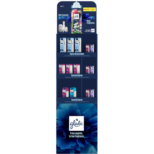 GLADE ONE ESPOSITORE BASI + RICARICHE 82 PEZZI MISTI