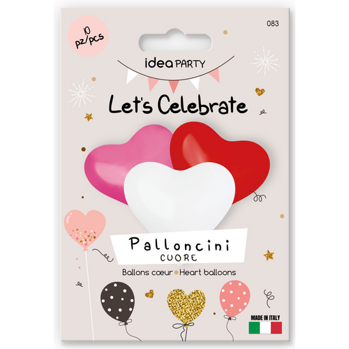 IDEA PARTY LETS CELEBRATE 10 PALLONCINI A CUORE 