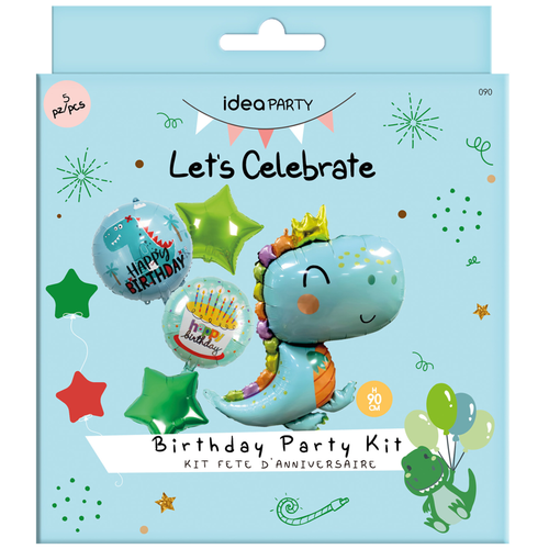 IDEA PARTY LETS CELEBRATE KIT 5 PZ BIRTHDAY DINOSAURO