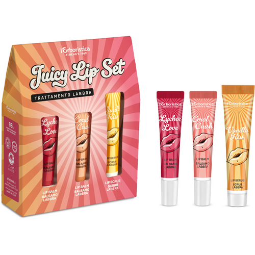 L'ERBORISTICA COFANETTO JUICY LIP SET TRATTAMENTO LABBRA- 2 LIP BALM, 1 LIP SCRUB
