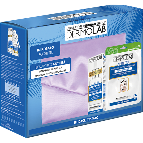 DERMOLAB CONFEZIONE SIERO BOOSTER ANTI ETA' 30 ML + MASCHERA ANTI ETA' EFFETTO RIMPOLPANTE + POCHETTE