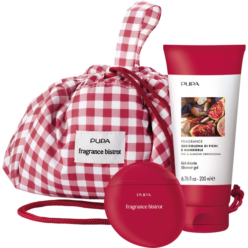 PUPA CONFEZIONE FRANGRANCE BISTROT CREMA MANI 50 ML + GEL DOCCIA 200 ML FICO E MANDORLE + PUFFY BAG LARGE