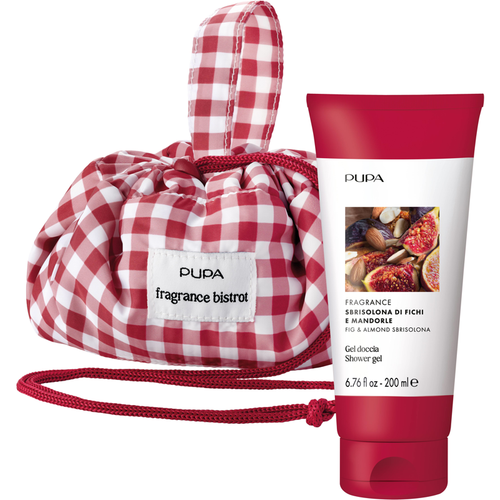 PUPA CONFEZIONE FRANGRANCE BISTROT GEL DOCCIA FICO E MANDORLA 200 ML + PUFFY BAG MEDIUM