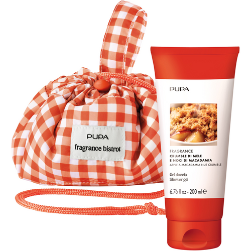 PUPA CONFEZIONE FRANGRANCE BISTROT GEL DOCCIA MELA E NOCI DI MACADAMIA 200 ML + PUFFY BAG MEDIUM
