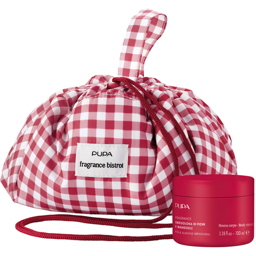 PUPA CONFEZIONE FRANGRANCE BISTROT MOUSSE CORPO FICO E MANDORLA 100 ML + PUFFY BAG LARGE