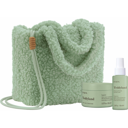 PUPA '26 TEDDYLAND BURRO CORPO 150 ML + ACQUA PROFUMATA 100 ML LATTE E CREMA AL PISTACCHIO + TEDDY BAG