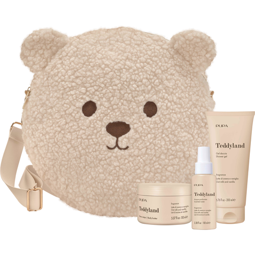 PUPA '26 TEDDYLAND GEL DOCCIA 200 ML + BURRO CORPO 150 ML + ACQUA PROFUMATA 100 ML LATTE DI AVENA E VANIGLIA + TEDDY BAG