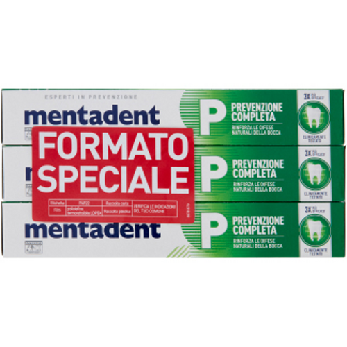 MENTADENT P DENTIFRICIO PREVENZIONE COMPLETA 3 PEZZI DA 75 ML