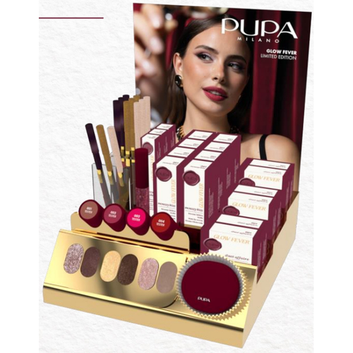 PUPA COLLEZIONE GLOW FEVER ESPOSITORE MAKE UP 33 PEZZI MISTI + TESTER