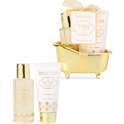 IDC INSTITUTE COFANETTO GOLD SET BAGNO VANILLA & BERGAMOT 2 PEZZI; SHOWER GEL 50 ML + BODY LOTION 50 ML