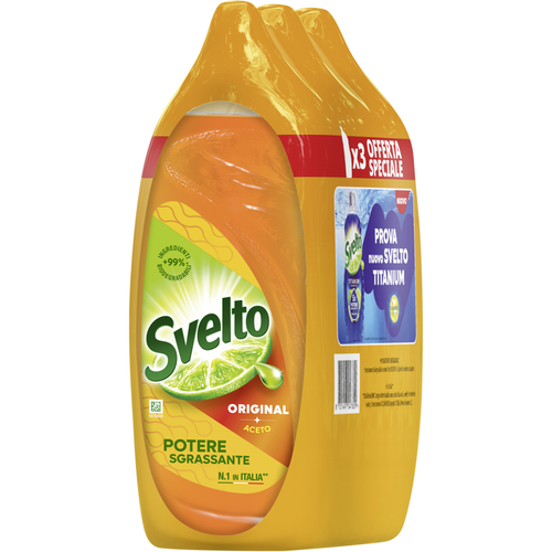 SVELTO DETERSIVO PIATTI ACETO 3 PEZZI DA 1000 ML 