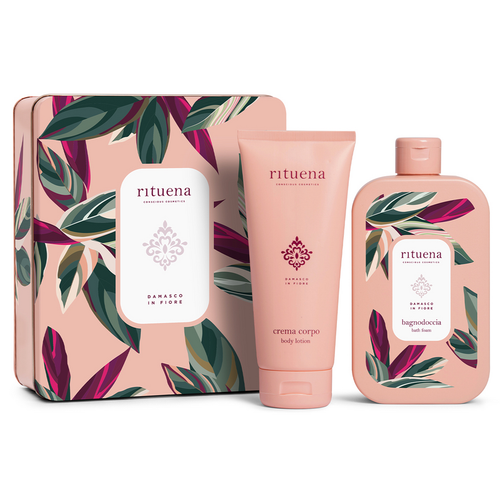 RITUENA DAMASCO IN FIORE COFANETTO IN LATTA SHOWER GEL 400 ML + BODY LOTION 200 ML
