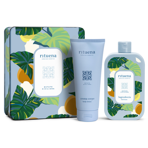 RITUENA ESTATE SICILIANA COFANETTO IN LATTA SHOWER GEL 400 ML + BODY LOTION 200 ML