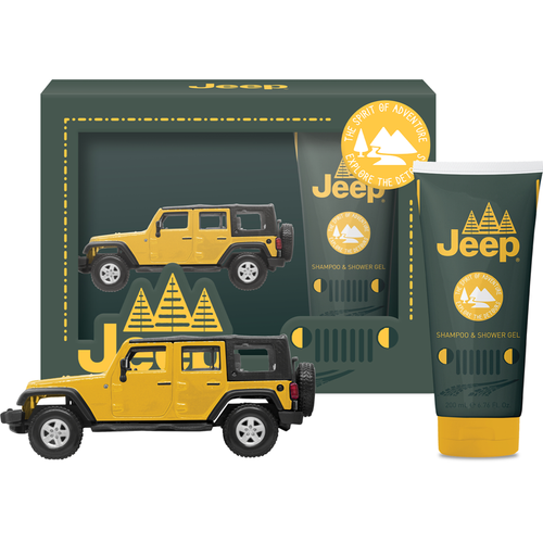 JEEP KIDS COFANETTO SHOWER GEL 200 ML + MODELLINO JEEP 1:32 UFFICIALE BURAGO