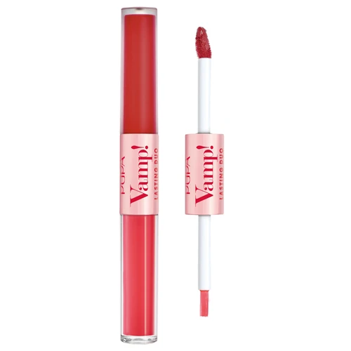 PUPA VAMP! LASTING DUO ROSSETTO LIQUIDO E GLOSS N.06 FOREVER CORAL RED